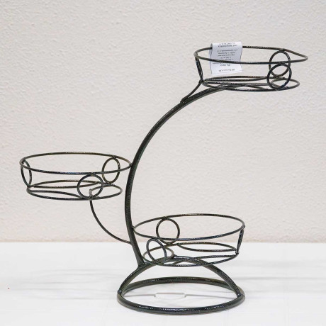 Подставка для цветов "Фиалка 3" чёрный (3 корзины)