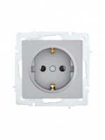 Lezard VESNA мех. роз. земля СУ 1 мест. 16А платина (Керамика) (корп. ABS)  742-3588-122