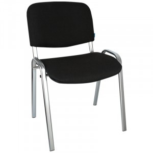 Стул Helmi HL-F01 "Изо", каркас хром, обивка ткань черная Арт.330632