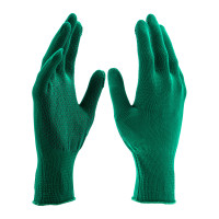 Перчатки Нейлон, ПВХ точка, 13 класс, цвет изумрудный, L