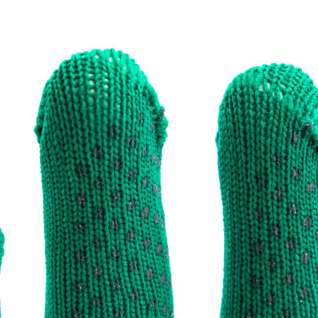 Перчатки Нейлон, ПВХ точка, 13 класс, цвет изумрудный, L