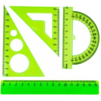 Набор малый: линейка 15см, угольники 10см и 7см, трансп-р 10см,цвет васс. №1 School 858931