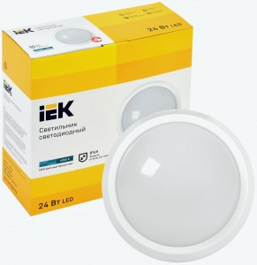 IEK св-к св/д ЖКХ ДПО 5060 24W(2250lm) 4000К IP65 круг белый 253x103 LDPO0-5060-24-4000-K01