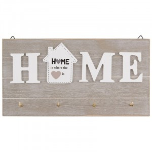 Ключница "Home", 4 крючка, 25*13см, МДФ, металл, 5845 Волшебная страна