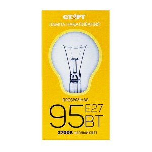 СТАРТ Б E27 95W ЛОН прозрачная
