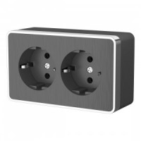 Werkel роз. ОУ 2 мест. 16A земля Gallant (графит рифленый) (WL15-02-03 a041398)W5072104 a051342