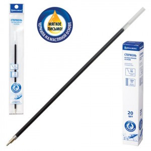 Стержень шариковый масл. BRAUBERG, 140 мм, игол. узел 0,7мм, линия 0,35мм, чер., 170288