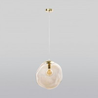 TK Lighting св-к подвесной 1x60W E27 400x400x1100 лофт золото/янтарный Sol 4261
