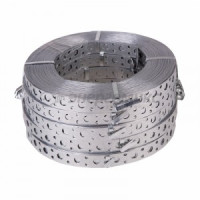 REXANT лента монтаж. перфор. стальная оцинк. 20х0,7 25м (прямая,полоса) цена за рулон (5!) 07-7107-4