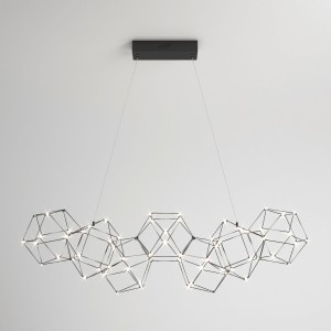 Eurosvet св-к подвесной  LED 1974lm 945х325х1200 металл черный жемчуг Uma 90168/7 a061146