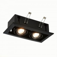 ST LUCE св-к встр.  2x50W GU10 245x126x70 Черный/Матовый черный ST250.448.02