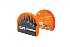 TDM Алмаз Набор бит №1,  6 бит: SL, PH, PZ, удли-ль CR-V сталь, в пластик.держ. SQ1019-0101