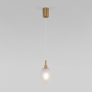 EUROSVET св-к подвес. 1x40W E14 124х124х1540 металл прозрачный/латунь Pineapple 50266/1