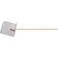 Лопата для уборки снега тротуарная, алюминиевая, 400 х 400 х 1420, деревянный черенок, Сибртех