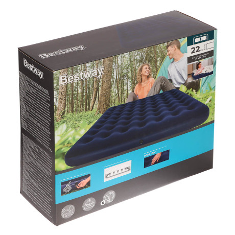 BESTWAY Матрас надувной FLOCKED AIR, 203x183x22см, до 300кг, 67004