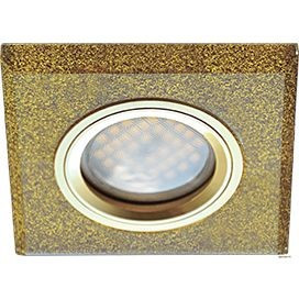 Ecola DL1651 MR16 GU5.3 св-к  Квадрат Стекло Золотой блеск/Золото 25x90x90 FP1651EFF (10!)