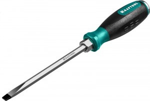 Отвертка KRAFTOOL "IMPACT" ударная,сквозой стержень/Cr-Mo-V сталь,маслобензост.двухком.рук,SL8x150мм