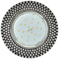 Ecola GX53 H4 5319 св-к Круг с прозр. мозаикой, Черный/Хром 40x123 FX53RMECB (10!)