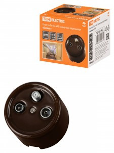 TDM Болонь Розетка TV+R+ SAT оконечная корич Ретро SQ1820-0457