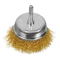 Щетка для дрели, 75 мм, &quot;чашка&quot; со шпилькой, латунированная витая проволока Matrix