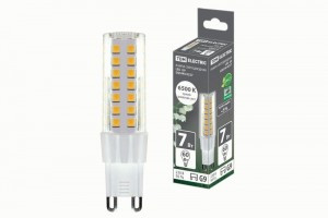 TDM G9 220V 7W(665lm) 6500К 6K, 17,5x65,5мм пластик SQ0340-0227