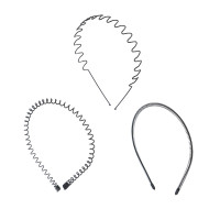 Ободок для волос ЮНИLOOK, 0,5-1,7см, металл, 3 дизайна, ACS-103