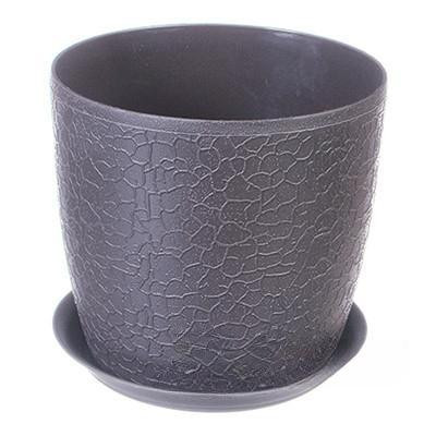 Кашпо ВЕРОНА 160мм 2.3л с подст Графит М3096(20)
