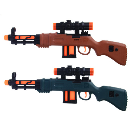 ИГРОЛЕНД Автомат "Боевой выстрел", со звуком и вибрацией , 3хАА, РР, 17x4х46 см, 2 дизайна