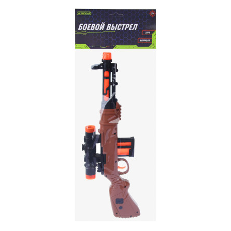 ИГРОЛЕНД Автомат "Боевой выстрел", со звуком и вибрацией , 3хАА, РР, 17x4х46 см, 2 дизайна