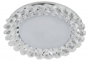 ЭРА DK84 CH/WH св-к встр. под лампу GX53, 220V,13W, хром/прозр. 1656