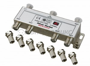 Rexant splitter (делитель) на 6TV+7 штF 5-1000 MHz Silver в коробке (5!), 05-6104