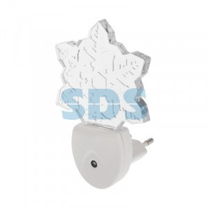 REXANT Ночник св/д СНЕЖИНКА ХАМЕЛЕОН свечение мультиколор 7 цветов белый 230 В 68x170.2x48 75-0317