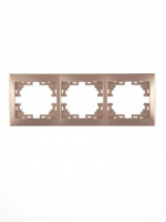 Lezard Мира рамка 3 мест. (б/вст, горизонт.) светло-коричневый перламутр (PC) 701-3100-148