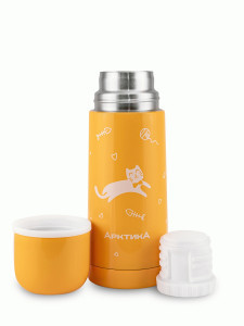 Термос Арктика 102-350w узк.горло 0,35л нерж.сталь желтый