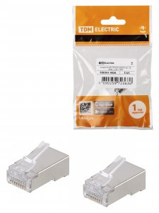 TDM Разъем RJ-45 FTP для кабеля кат. 5Е, 8P8C блистер (в уп. 2шт, цена за уп.) SQ0561-0026
