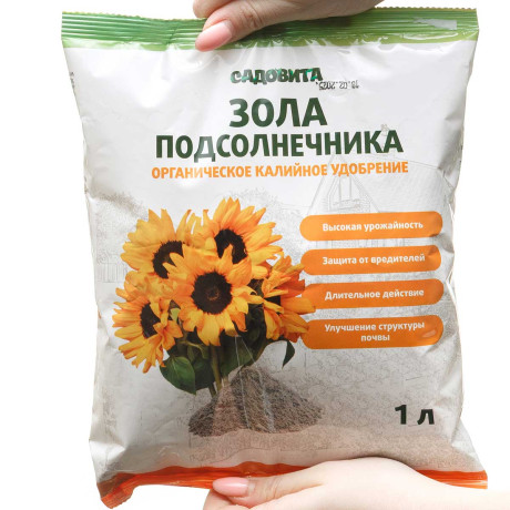 Зола подсолнечника 1 л САДОВИТА х 10/700