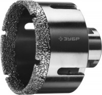 Алмазная коронка ЗУБР &quot;ПРОФЕССИОНАЛ&quot; унив. д/УШМ, сух.сверление,вакуумная пайка, посадка М14, d68 мм