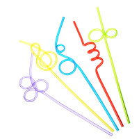 Трубочки для напитков тм Fntastic 5шт, "Крэйзи", фигурные, цветные, 25см