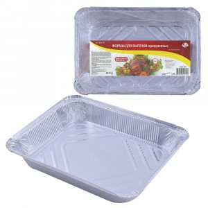 Форма д/выпечки однор,н-р2шт/уп,цена за уп,2235мл,29*20*5см(кратность 5шт!!!),алюм МО8-104 Мультидом