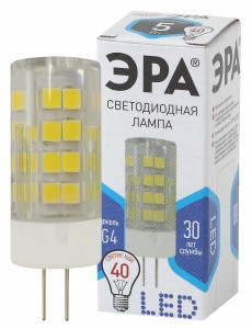 ЭРА стандарт G4 220V 5W(400lm) 4000K 4K 50x18 JC-5w-220V-corn, ceramics-840-G4 керамика, металл 460