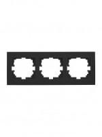 Lezard RAIN рамка СУ 3 мест. гориз. с вст. черный бархат 703-4242-148