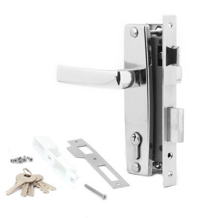 Замок врез 1330 Apecs (хром) с ручками  \16