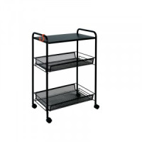 Этажерка Ладья на колесиках 33КС (черн)45*30*65,полка+2корз(до10кг каждая)d=12мм Э356Ч под заказ ЗМИ