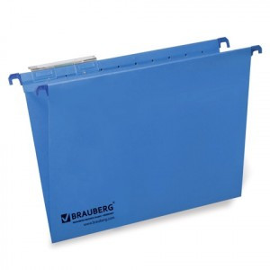 Папки подв. карт. BRAUBERG комп. 10шт., 315х245 мм, до 80л., А4, синие, 230 г/м2, табуляторы, 231789