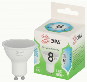ЭРА GREEN LINE лампа св/д MR16 GU10 8W(800lm) 4000K 4K софит MR16-8W-840-GU10 51x85 67083