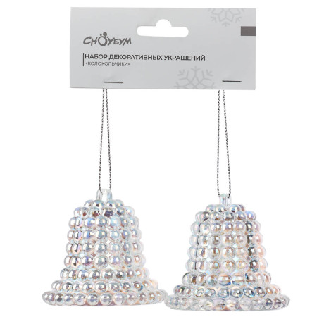 СНОУ БУМ Набор декоративных украшений "Колокольчики" 2 шт, 5.5x6 см, акрил