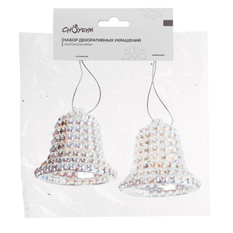 СНОУ БУМ Набор декоративных украшений "Колокольчики" 2 шт, 5.5x6 см, акрил