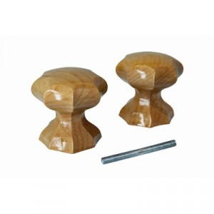 Ручка-кнопка дверная дерево граненая Карельская береза  Й-Ола инд. уп. (24)