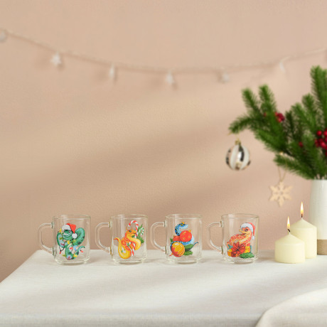 Кружка Символ года 200мл, 4 дизайна, стекло