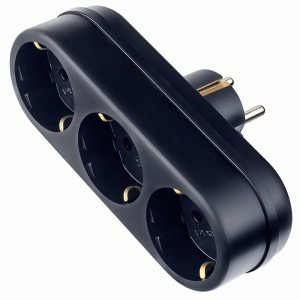 Perfeo разветвитель (тройник) "RU POWER'' 3роз. 16А, с заземлением, черный (3L3) PF_C3360